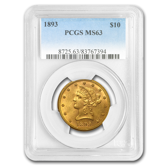 1893 $10 Liberty Gold Eagle MS-63 PCGS 1893 $10 Liberty Gold Eagle MS-63 PCGS